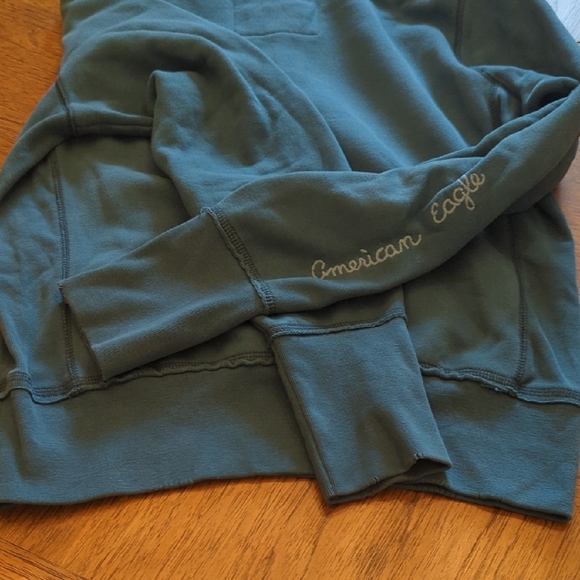 American Eagle Outfitters Blue Half-Zip Hoodie Soft Grudge Streetwear - Picture 9 of 9